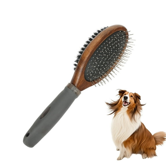 Premium Dog Brush for Grooming Double Side Pin and Bristle Brush