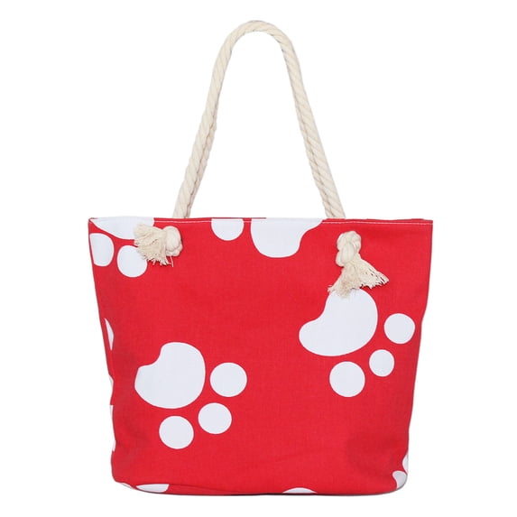 Premium Dog Cat Puppy Kitty Animal Paws Print Canvas Tote Shoulder Bag Handbag