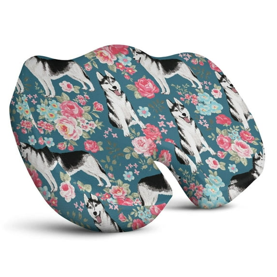 Premium Dog Pattern Memory Foam Seat Cushion Ergonomic Chair Pad for Office Chair, Car, Airplane & Bleachers Sciatica, Tailbone Hip & Back Pain Relief - Chair Cushion for Long Office Workers.