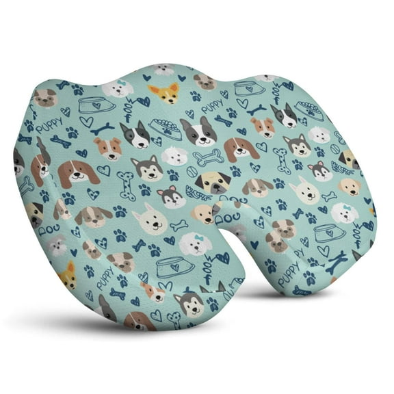 Premium Dog Pattern Memory Foam Seat Cushion Ergonomic Chair Pad for Office Chair, Car, Airplane & Bleachers Sciatica, Tailbone Hip & Back Pain Relief - Chair Cushion for Long Office Workers.