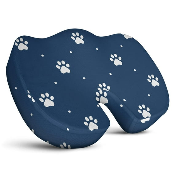 Premium Dog Pattern Memory Foam Seat Cushion Ergonomic Chair Pad for Office Chair, Car, Airplane & Bleachers Sciatica, Tailbone Hip & Back Pain Relief - Chair Cushion for Long Office Workers.