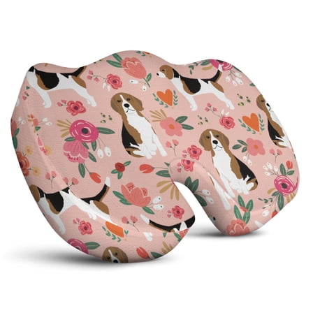 Premium Dog Pattern Memory Foam Seat Cushion Ergonomic Chair Pad for Office Chair, Car, Airplane & Bleachers Sciatica, Tailbone Hip & Back Pain Relief - Chair Cushion for Long Office Workers.