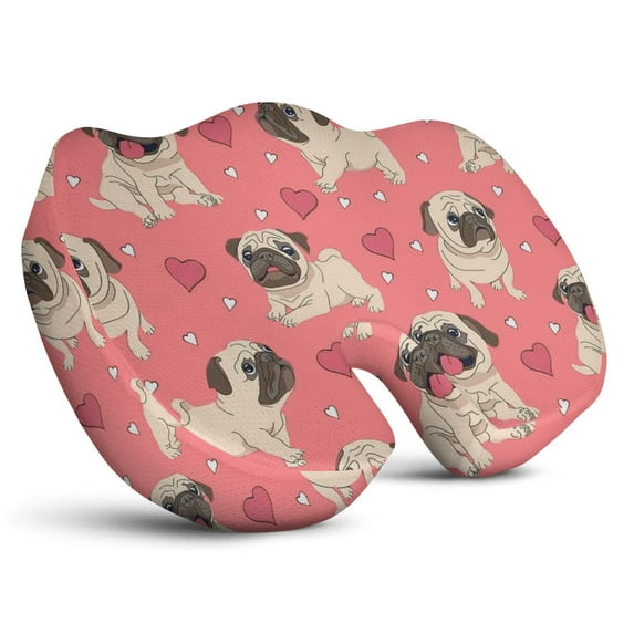 Premium Dog Pattern Memory Foam Seat Cushion Ergonomic Chair Pad for Office Chair, Car, Airplane & Bleachers Sciatica, Tailbone Hip & Back Pain Relief - Chair Cushion for Long Office Workers.