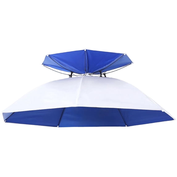 Premium Double-Layer Ventilated Outdoor Umbrella Hat for Sun and Rain Protection | Hands-Free, Foldable, Waterproof, Large Coverage Hat for Fishing, Hiking & Outdoors