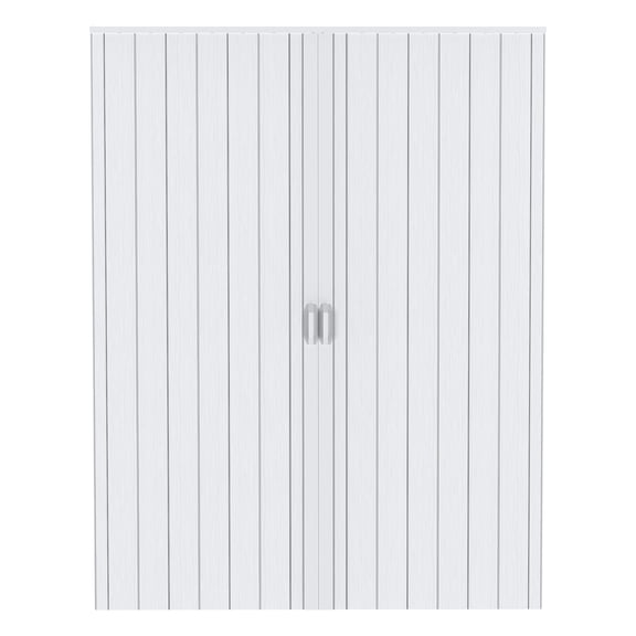 Premium Double Walled Foldable Accordion Door, Lockable Door 62.99"W x 79.53"H x 1.3"T, White