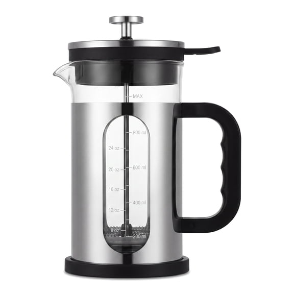 FGXMBXG Premium Double-Walled Stainless Steel French Press Coffee Maker - 34oz/1000ml Insulated Coffee Press, 4-Level Filtration System, Shatterproof & Vacuum Insulated, Minimalist High-End Design