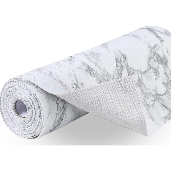 Premium Drawer and Shelf Liner for Cabinet, Non Adhesive Liner for Kitchen, Strong Grip Non Slip for Kitchen Cabinets, Storage, Drawers, Shelves, Kitchenware and Tableware, Marble