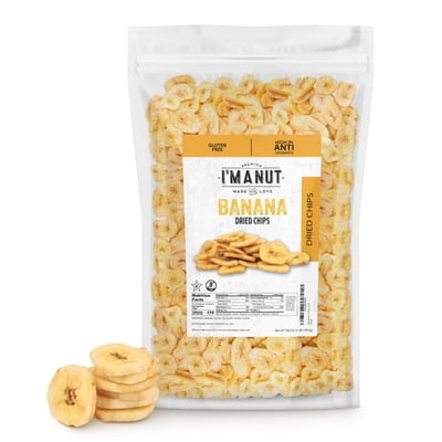 Premium Dried Banana Chips 16oz | Non-GMO, Batch Tested Gluten & Peanut Free | Ethically Sourced for Guilt-Free Snacking | Fresh,
