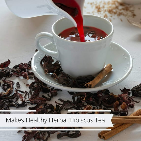 Premium Dried Hibiscus Flower Tea Leaves by It's Delish, 4 Oz Bag 100% Natural Cut & Pure Sifted Fresh for Tea & Drinks Quality Herbal Leaf Rich Flavor
