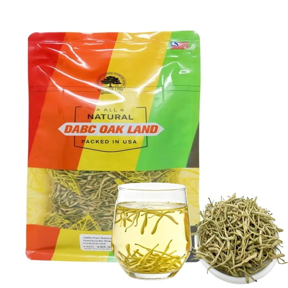 Premium Dried Honeysuckle Tea Jin Yin Hua Honeysuckle Flowers Buds Wild Lonicera Japonica Chinese Traditional Loose Herbal Tea 8OZBag
