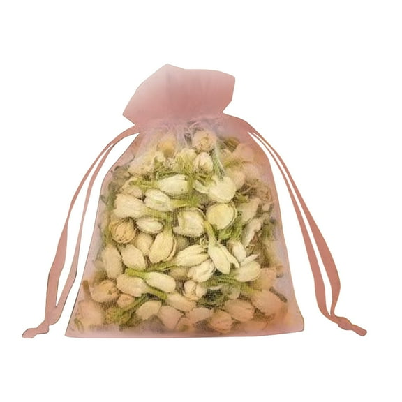 Premium Dried Jasmine Buds in Organza Bag, Natural Fragrant Flower Tea, Potpourri, and DIY Crafts, 100g, Fresh Aroma