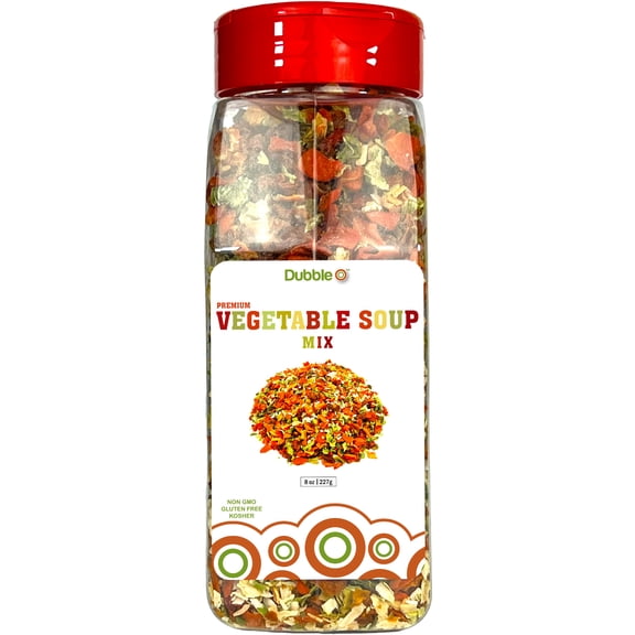 Premium Dried Vegetable Soup Mix - 8 oz. ⦾ Perfect for Ramen and Chicken Noodle Soup ⦾ Dubble O Brand
