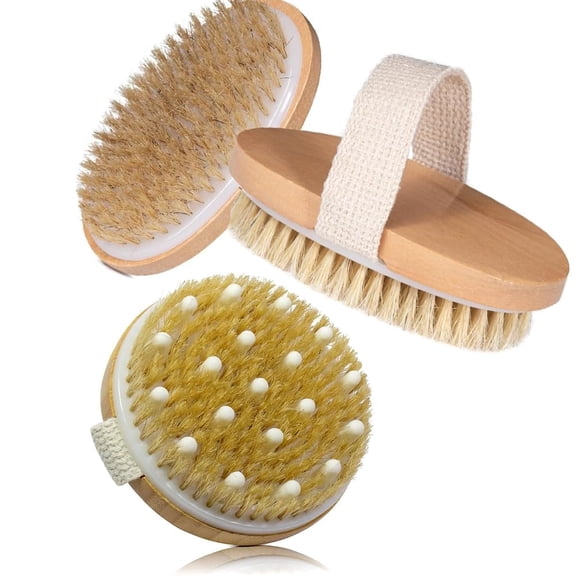 Premium Dry Brushing Body Brush Set Exfoliating Body Scrubber for Smooth & Glowing Skin 2 Pack
