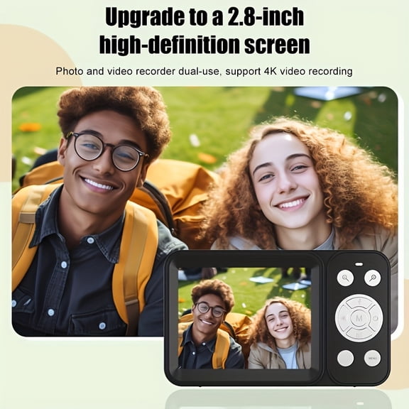 Premium Dual-Screen Digital Camera with 32GB TF Card - HD Pixels, 18x Zoom, Large 2. 8" Display for Photos & Videos, Auto Exposure, Rechargeable Battery