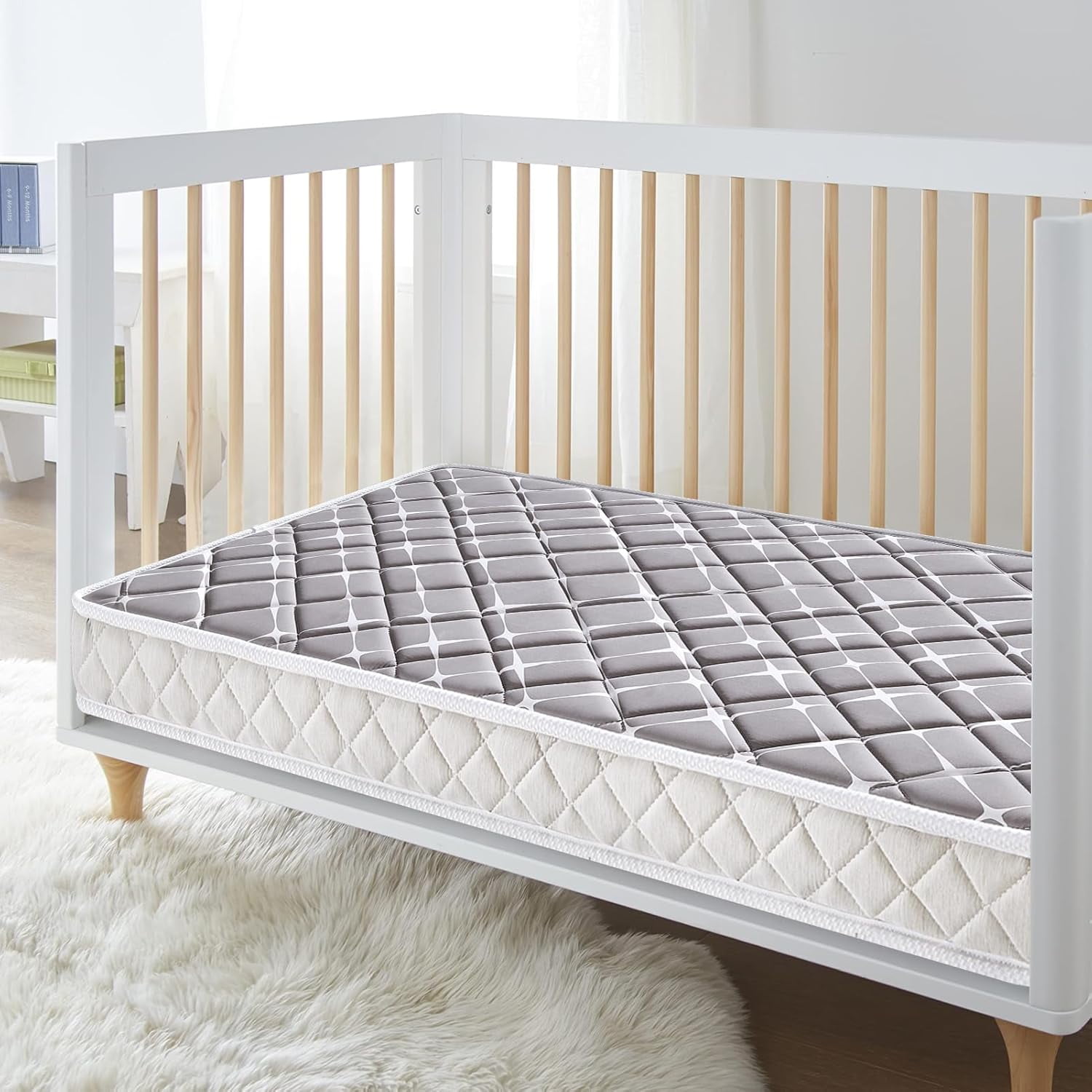 AFG Baby Furniture 182 Coil Mattress for Standard-Size Cribs and