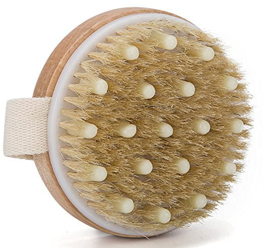 Body Brush with Solid Wood Handle, Wet and Dry Bath Brush for Body ...