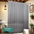 thumbnail image 1 of Premium EVA Waterproof Shower Curtain Liner, Durable Bathroom Shower Curtain with 12 Hooks and 3 Magnets, 72 x 72 inches, Clear Gray Checkered, 1 of 6