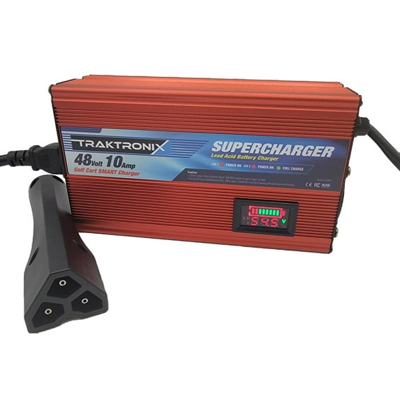 Premium EZGO 10 Amp Supercharger RXV and TXT Golf Cart Battery Charger - 48V LED Display