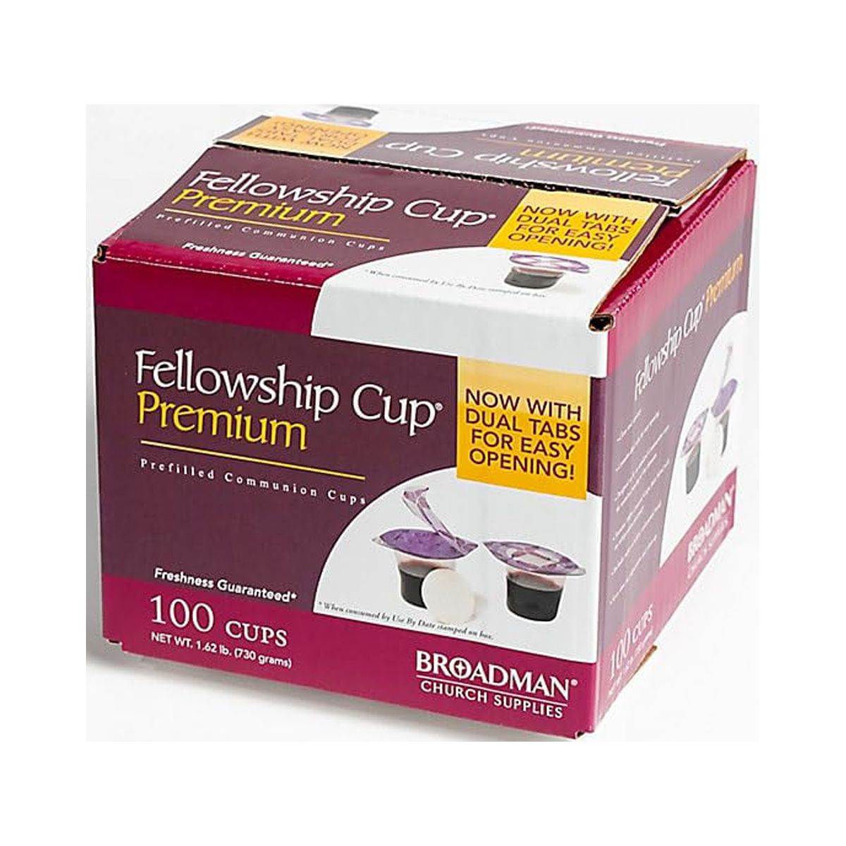 Premium EasytoOpen Dual Tab, Prefilled Communion Fellowship Cup, 100