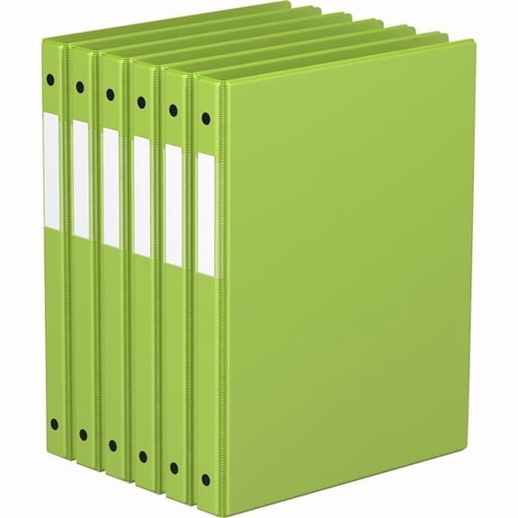 Premium Economy, Round Ring, Binder, 6 Pack (Lime Green, 5/8')