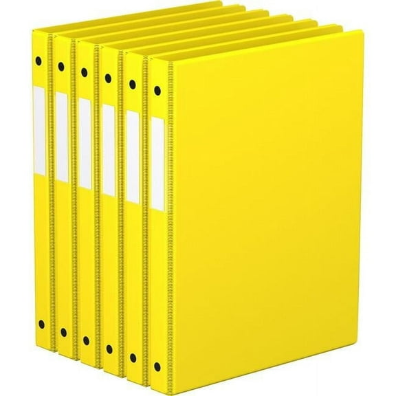 Premium Economy, Round Ring, Binder, 6 Pack (Yellow, 5/8')