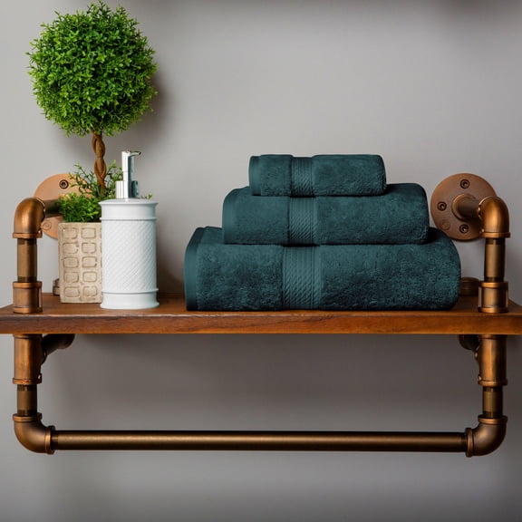 Premium Egyptian Cotton Highly Absorbent Assorted 3-Piece Plush Towel Set - 30" x 55", 20" x 30", 13" x 13"