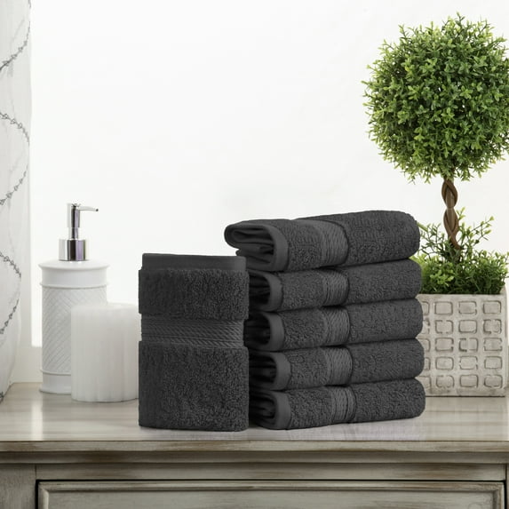 Premium Egyptian Cotton Highly Absorbent Assorted 6-Piece Plush Towel Set - 13" x 13"