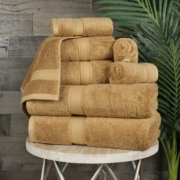 Premium Egyptian Cotton Highly Absorbent Assorted 8-Piece Plush Towel Set - 30" x 55", 20" x 30", 13" x 13"