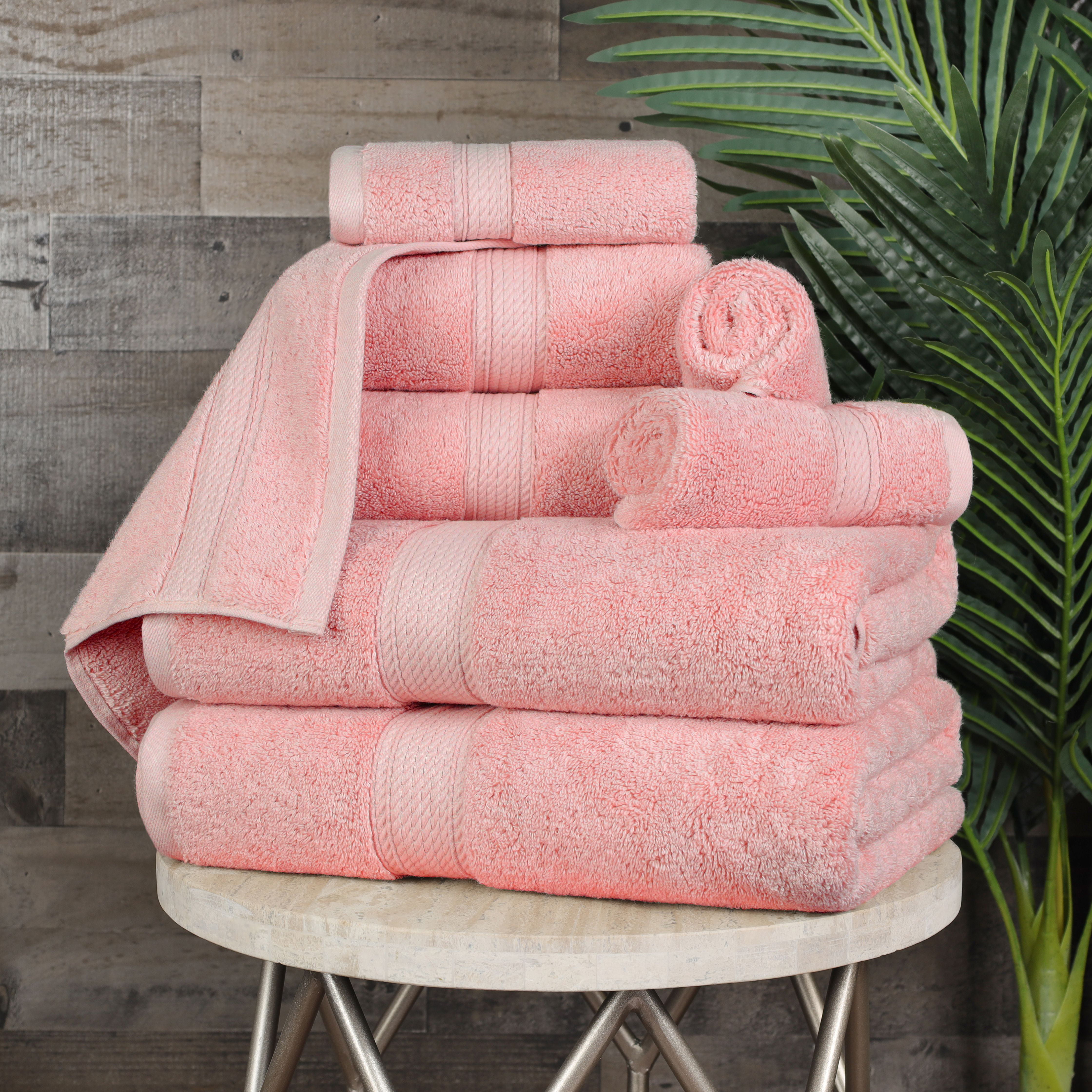 Premium Egyptian Cotton Highly Absorbent Assorted 8-Piece Plush Towel Set -  30 x 55, 20 x 30, 13 x 13 
