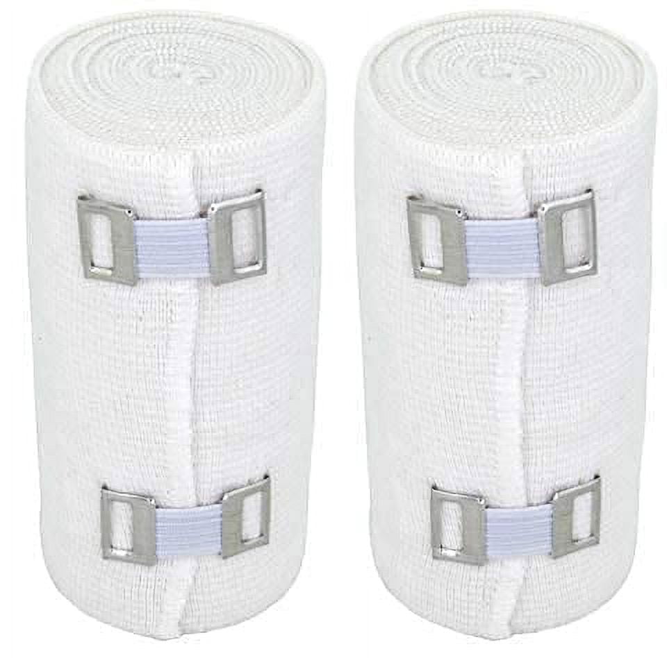 Premium Elastic Bandage Wrap (4" Wide, 2 Pack) Made of USA Grown