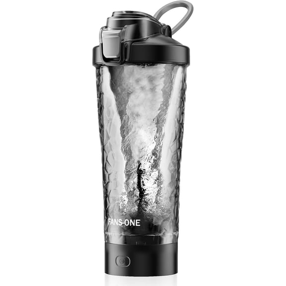 Premium Electric Protein Shaker Bottle, 24 oz Lockable Blender Shaker Bottles, Made with Tritan, BPA Free, USB Rechargeable Mixer Blender Cup for Protein Shakes, Black