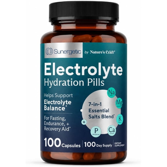 Premium Electrolyte Formula, 100 Capsules, Sunergetic