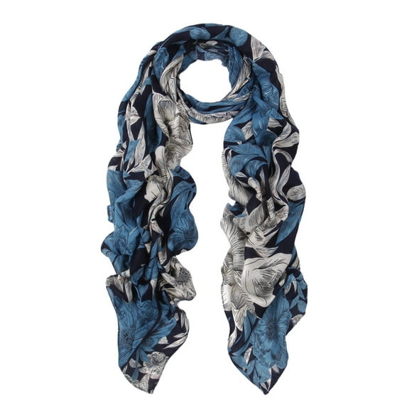 Premium Elegant 3-Tone Floral Design Scarf Wrap Shawl Stole