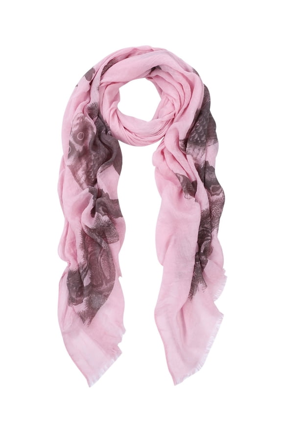 Premium Elegant Night Owl Frayed End Scarf Wrap