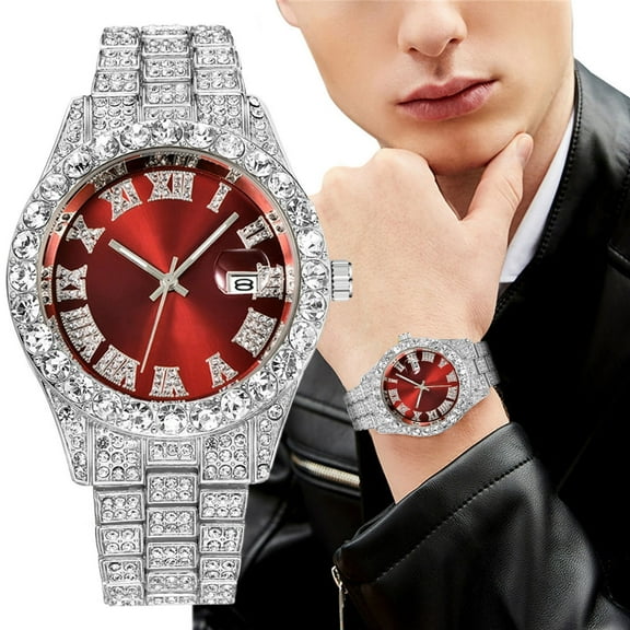 Premium Elegant Stainless Steel Dress Watch for Men‌ - Slim Business Casual Timepiece with Crystal Display Window - Water-Resistant & Scratch-Resistant Ideal for Office/Formal Occasions