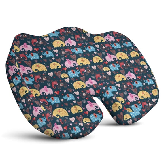 Premium Elephant Pattern Memory Foam Seat Cushion Ergonomic Chair Pad for Office Chair, Car, Airplane & Bleachers Sciatica, Tailbone Hip & Back Pain Relief - Chair Cushion for Long Office Workers.