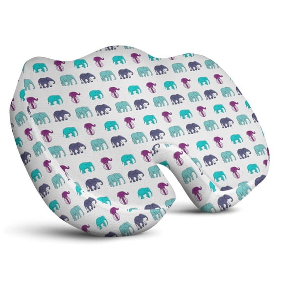 Premium Elephant Pattern Memory Foam Seat Cushion Ergonomic Chair Pad for Office Chair, Car, Airplane & Bleachers Sciatica, Tailbone Hip & Back Pain Relief - Chair Cushion for Long Office Workers.