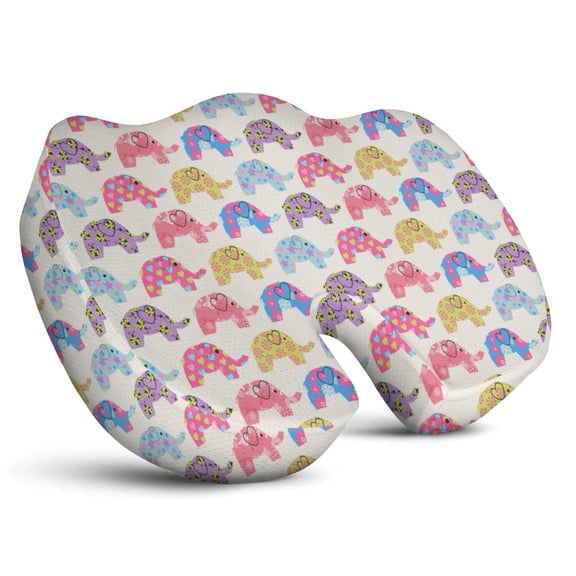 Premium Elephant Pattern Memory Foam Seat Cushion Ergonomic Chair Pad for Office Chair, Car, Airplane & Bleachers Sciatica, Tailbone Hip & Back Pain Relief - Chair Cushion for Long Office Workers.