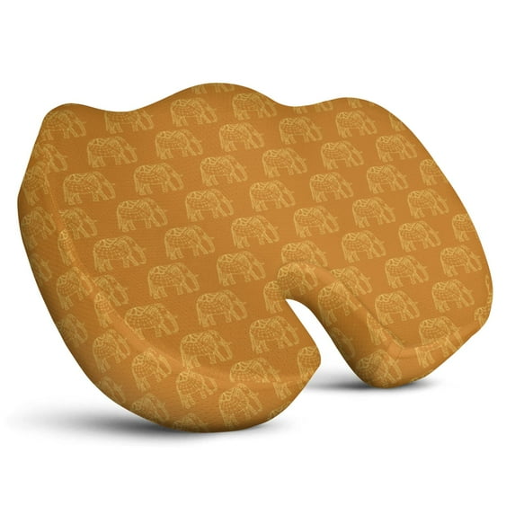 Premium Elephant Pattern Memory Foam Seat Cushion Ergonomic Chair Pad for Office Chair, Car, Airplane & Bleachers Sciatica, Tailbone Hip & Back Pain Relief - Chair Cushion for Long Office Workers.