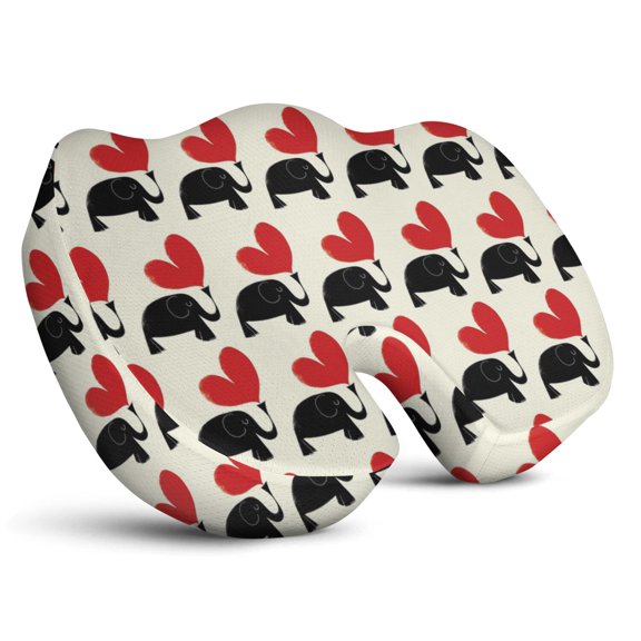 Premium Elephant Pattern Memory Foam Seat Cushion Ergonomic Chair Pad for Office Chair, Car, Airplane & Bleachers Sciatica, Tailbone Hip & Back Pain Relief - Chair Cushion for Long Office Workers.
