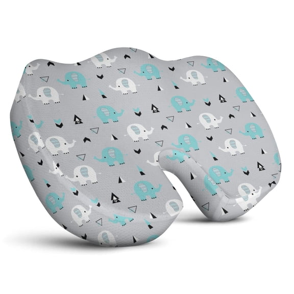 Premium Elephant Pattern Memory Foam Seat Cushion Ergonomic Chair Pad for Office Chair, Car, Airplane & Bleachers Sciatica, Tailbone Hip & Back Pain Relief - Chair Cushion for Long Office Workers.