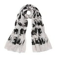 thumbnail image 1 of Premium Elephant Print Frayed End Scarf Wrap, 1 of 3