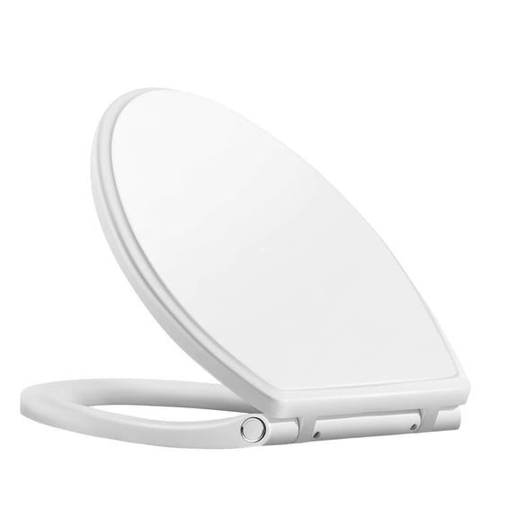 Premium Elongated Toilet Seat, with Quiet and Slow Close, One-Click Quick Release, Easy Installation Non-Slip Bumpers, White