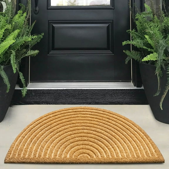 Premium Embossed Non-Slip Natural Coco Coir Door Mat for Indoor Outdoor Front Door, Outside Porch Entrance, Home Entryway Farmhouse Decor