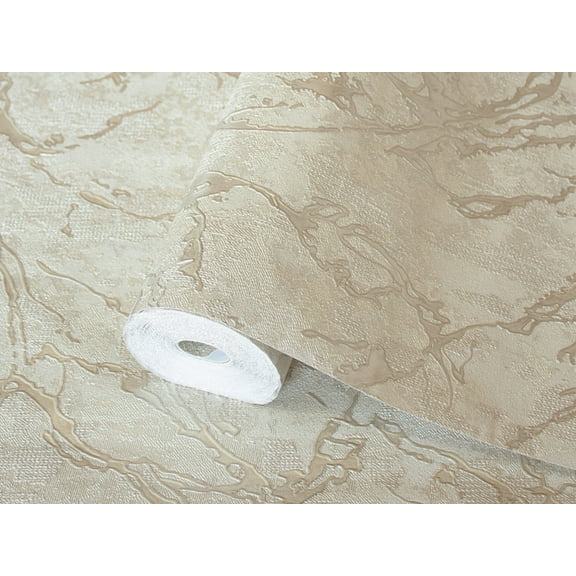 Premium Embossed Textured Wallpaper, Tan Decorative Wall Paper,Roll, 41.7”W X 393”H 113.8 sq ft