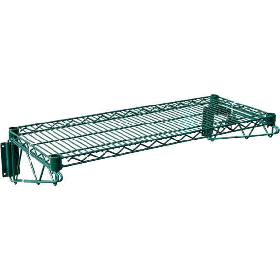 Express Kitchquip Premium Epoxy Green Wire Wall Shelf | Heavy Duty Storage Rack for Kitchen, Pantry, Garage & Food Storage
