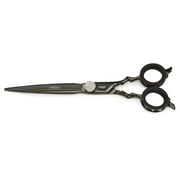 Premium Ergonomic Grooming Shears Mushu VG10 Stainless Steel Titanium with Bling (7 inch Straight)