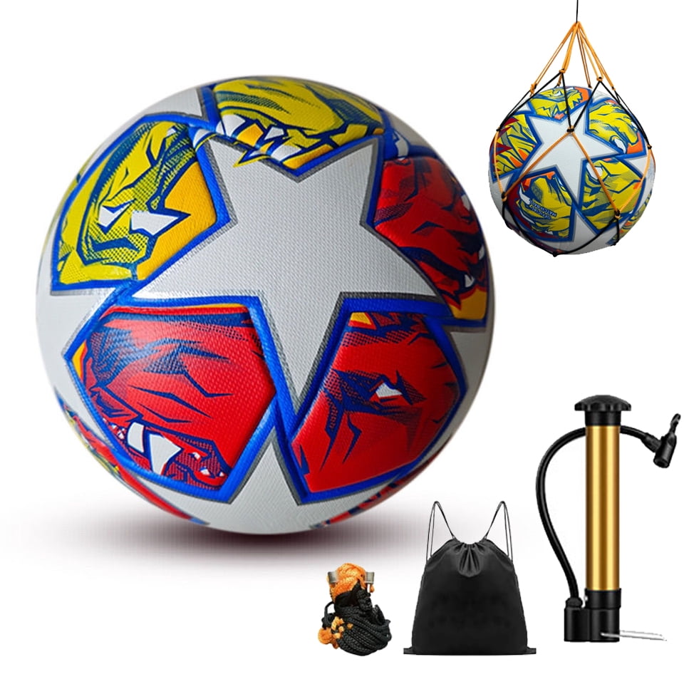 Premium Europe Cup Themed Size 5 Soccer Balls - Diverse Vibrant Colors, Ideal for Adult & Youth Players, Durable Construction for All - Weather Play