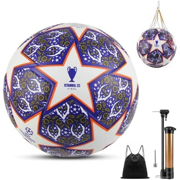 Premium Europe Cup Themed Size 5 Soccer Balls - Diverse Vibrant Colors, Ideal for Adult & Youth Players, Durable Construction for All - Weather Play