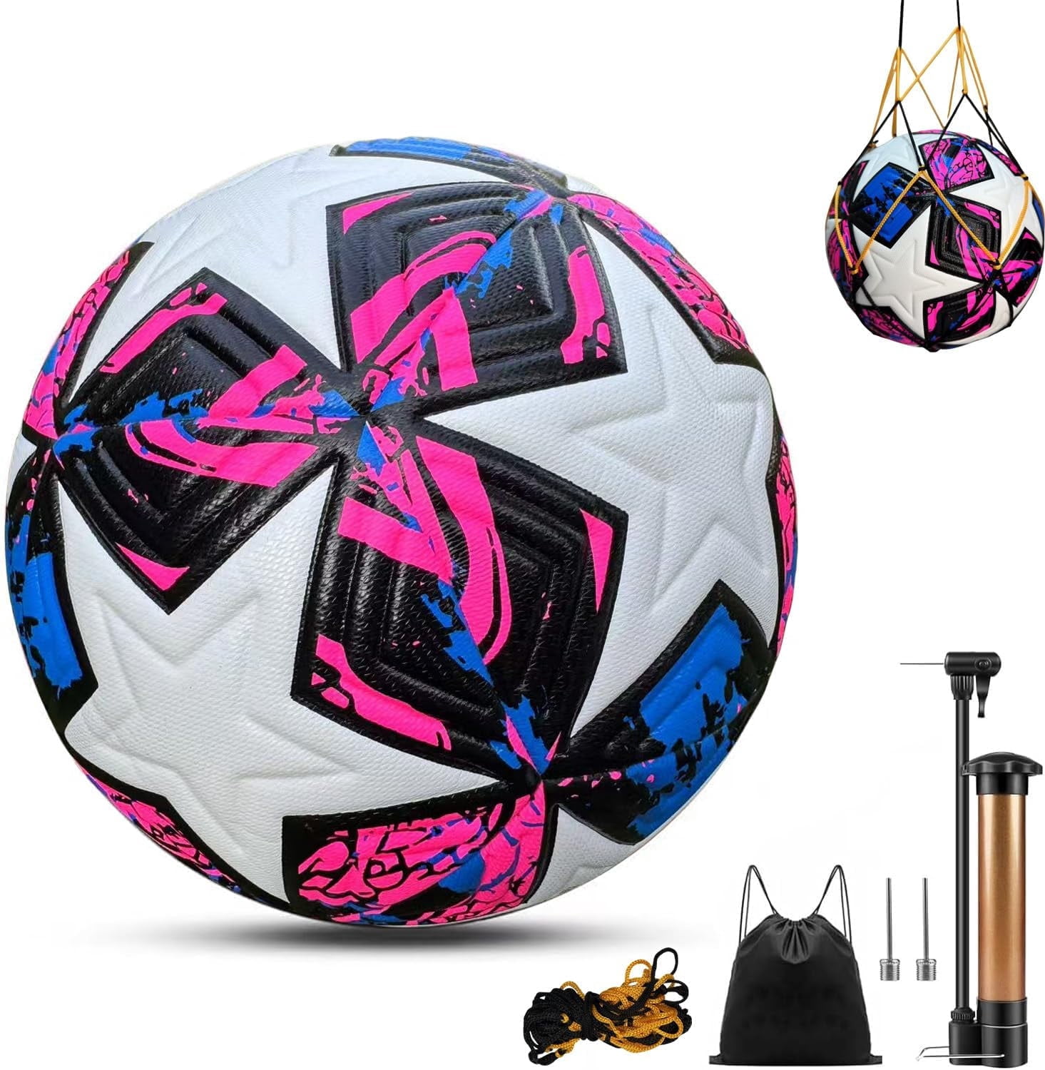 Premium Europe Cup Themed Size 5 Soccer Balls - Diverse Vibrant Colors, Ideal for Adult & Youth Players, Durable Construction for All - Weather Play